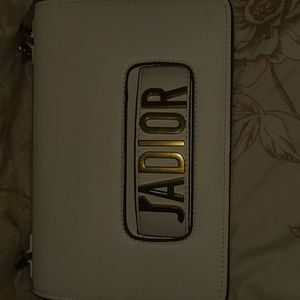 J’A Dior White leather designer gold chain bag